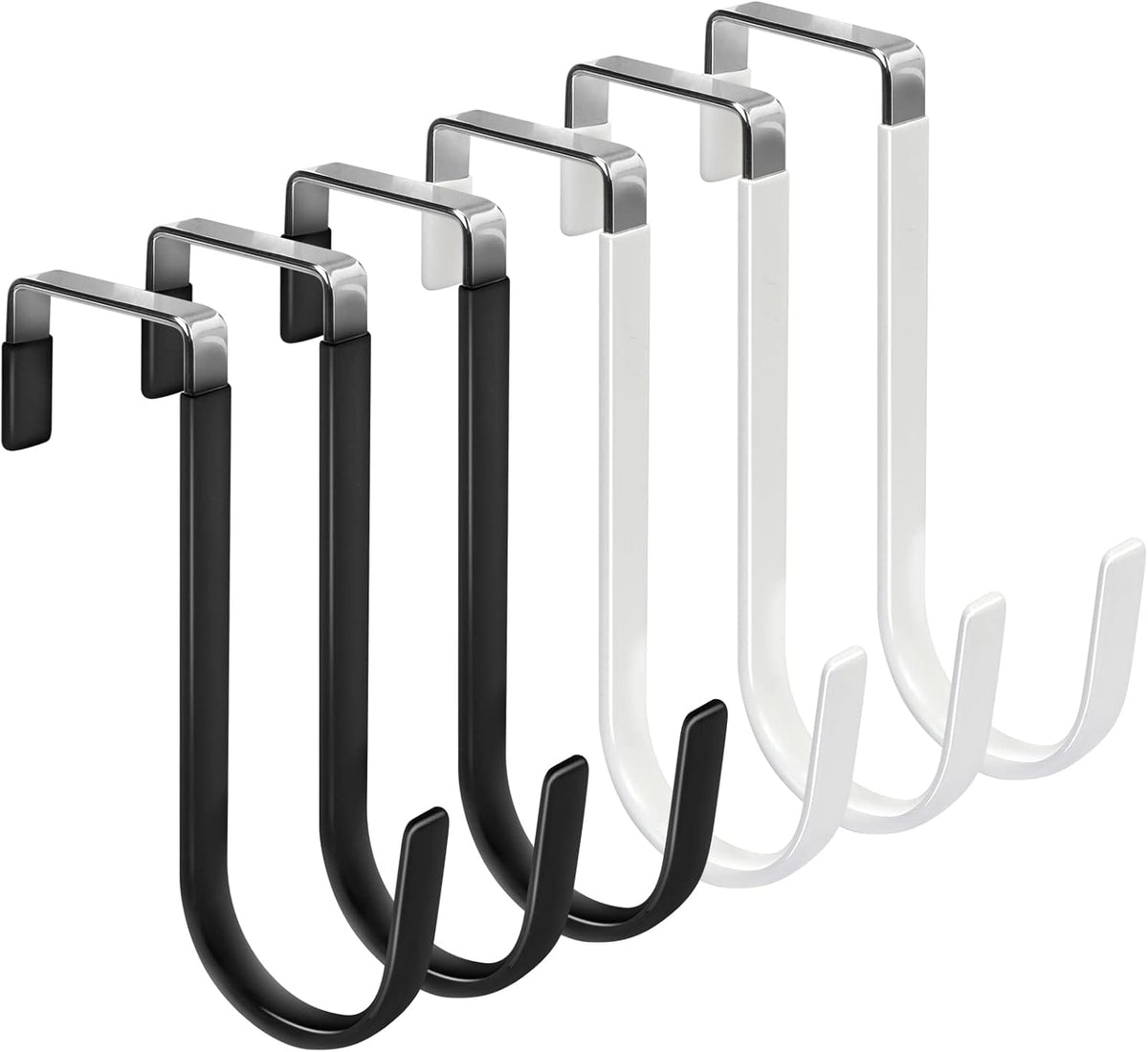 FYY 6PCS Over The Door Hooks, Door Hangers Hooks with Rubber Prevent Scratches Heavy Duty Organizer