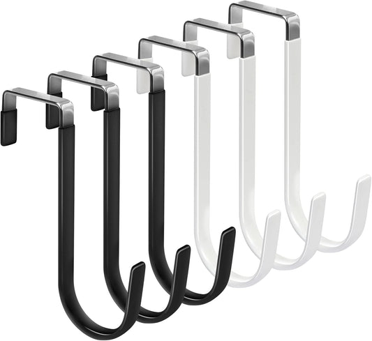 FYY 6PCS Over The Door Hooks, Door Hangers Hooks with Rubber Prevent Scratches Heavy Duty Organizer