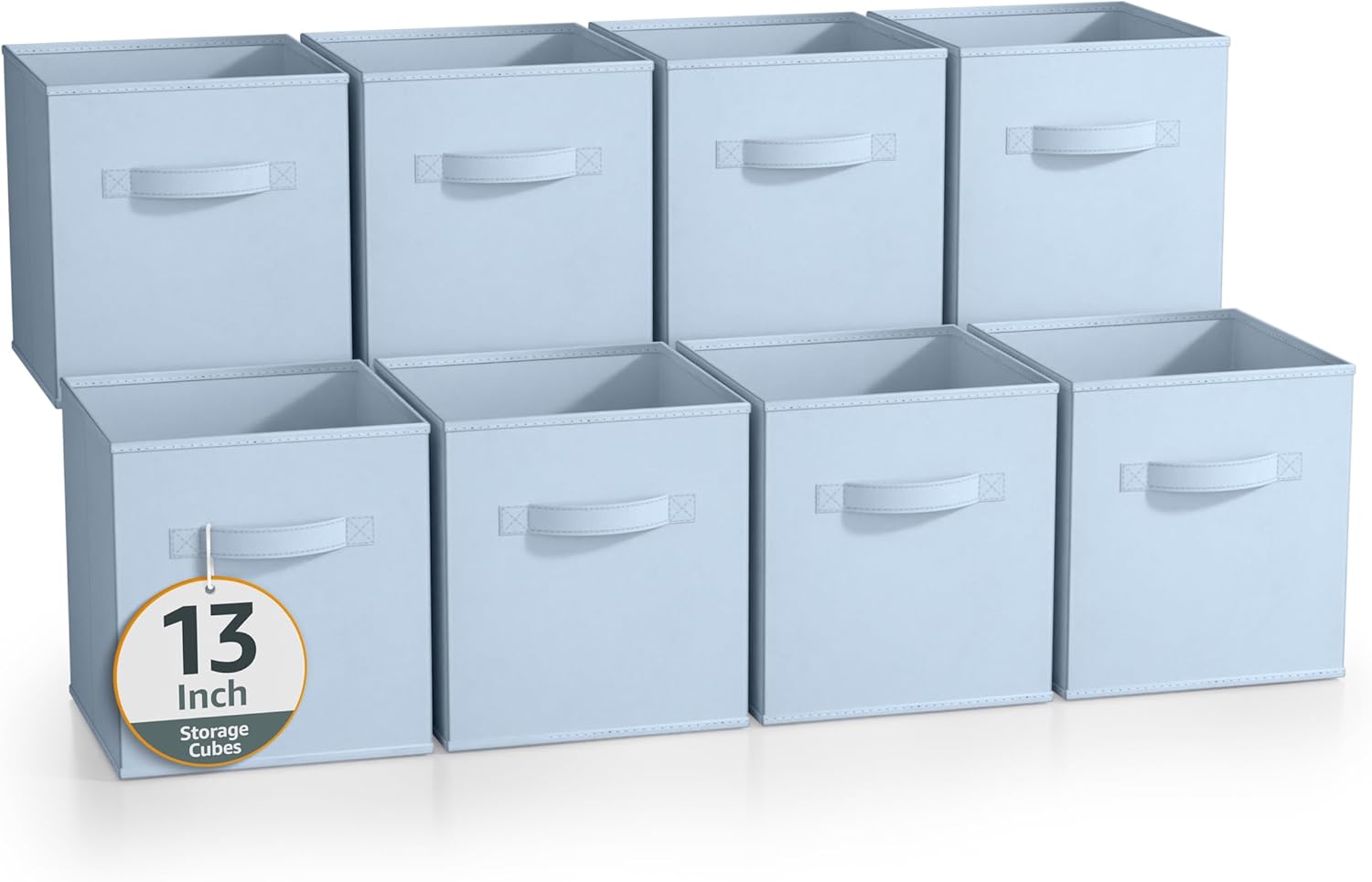 Sorbus 13 Inch Storage Bins - Sturdy Collapsible Fabric Storage Cubes with Handle - 8 Foldable