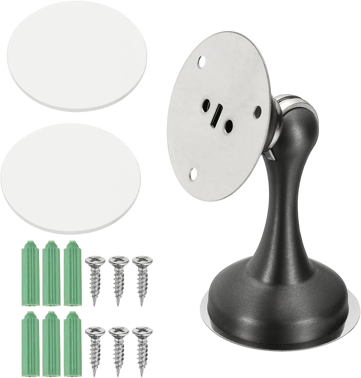 uxcell Magnetic Door Stopper, Stainless Steel Heavy Duty Door Holder, No Drilling Doors Knob Wall