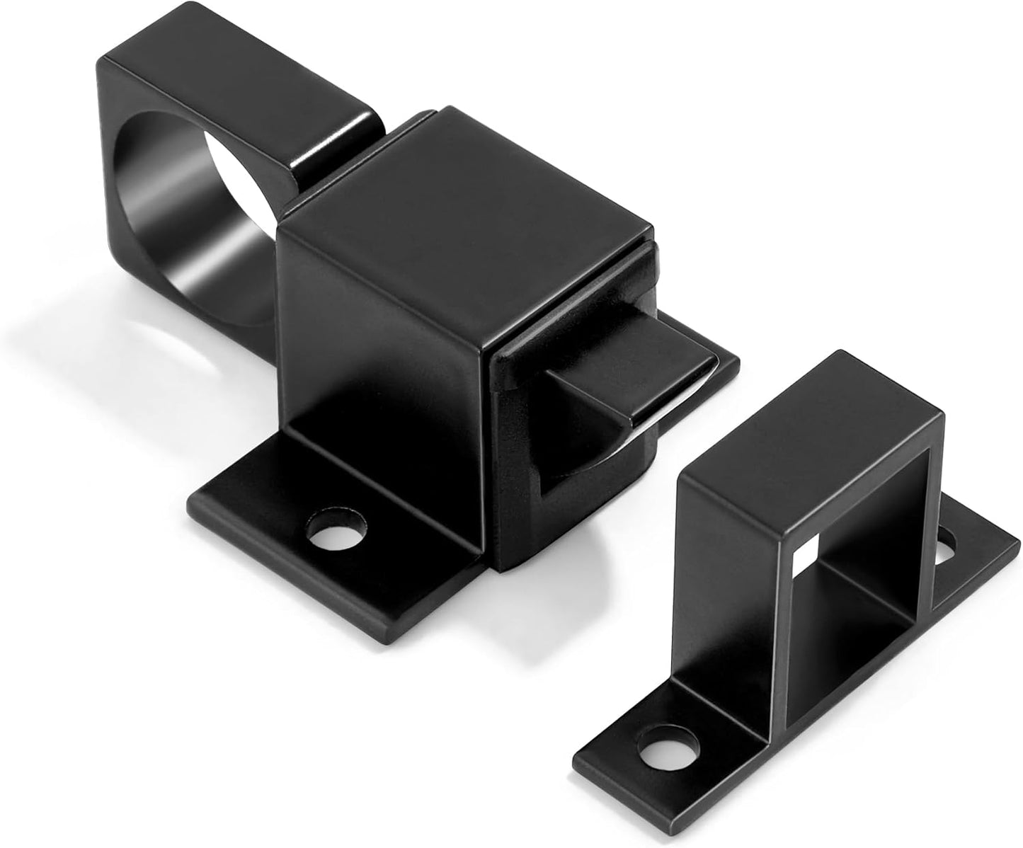 2 Packs Self-Closing Latches, Black Spring Door Lock, Aluminum Alloy Automatic Gate Latch with