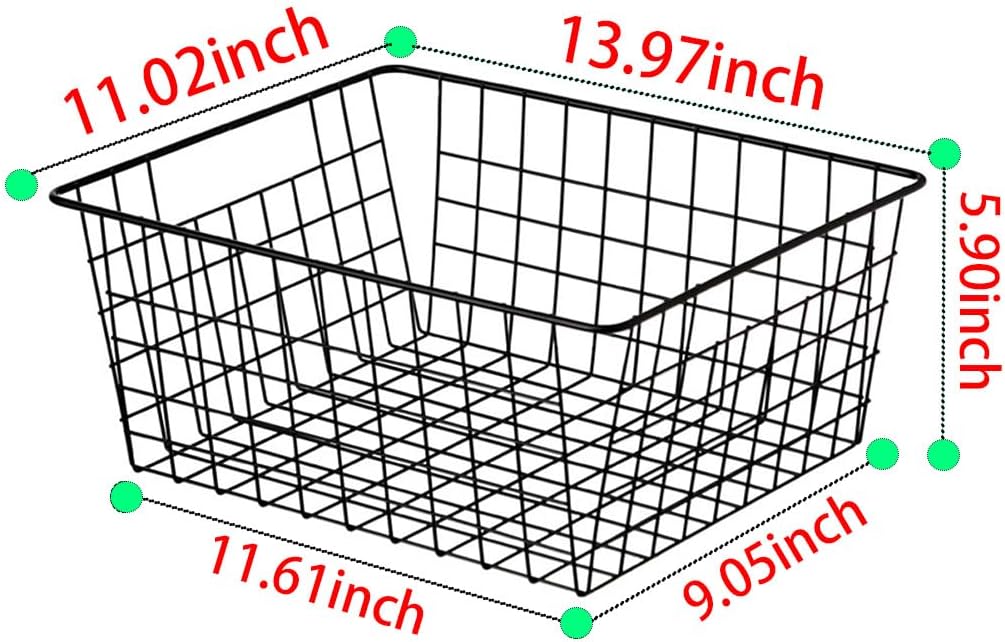 Kitchen Wire Baskets Farmhouse Decor Metal Food Storage Organizer,Household Refrigerator Bin with