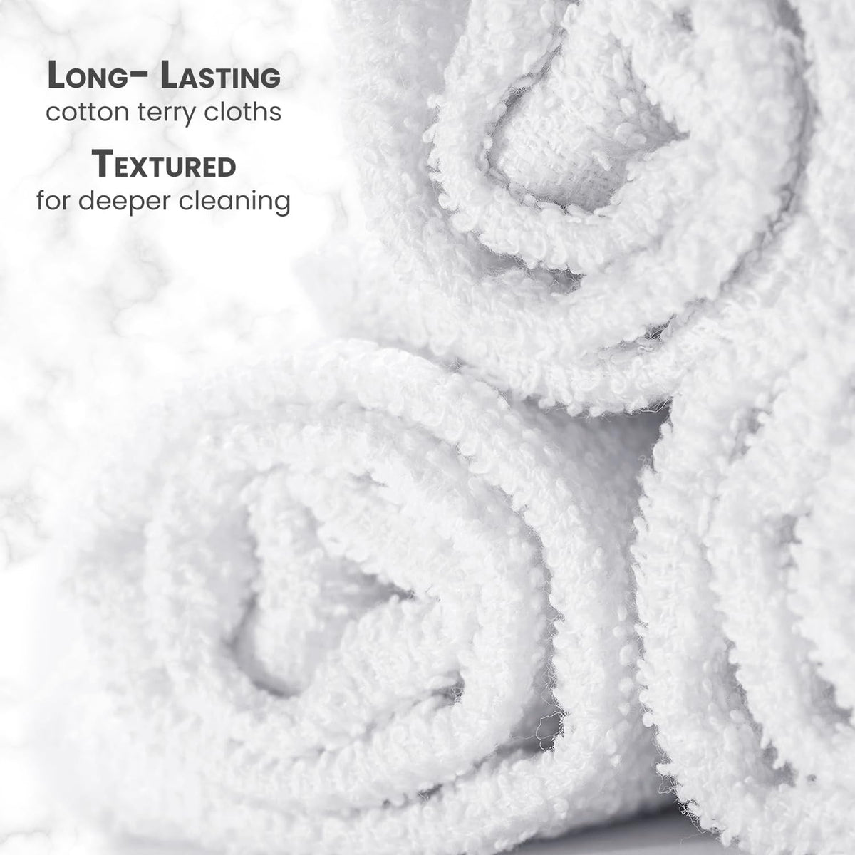 Terry Bar Mop Towels (Value Pack of 60) Size 14"x17" – Absorbent and Durable, Multipurpose Cleaning