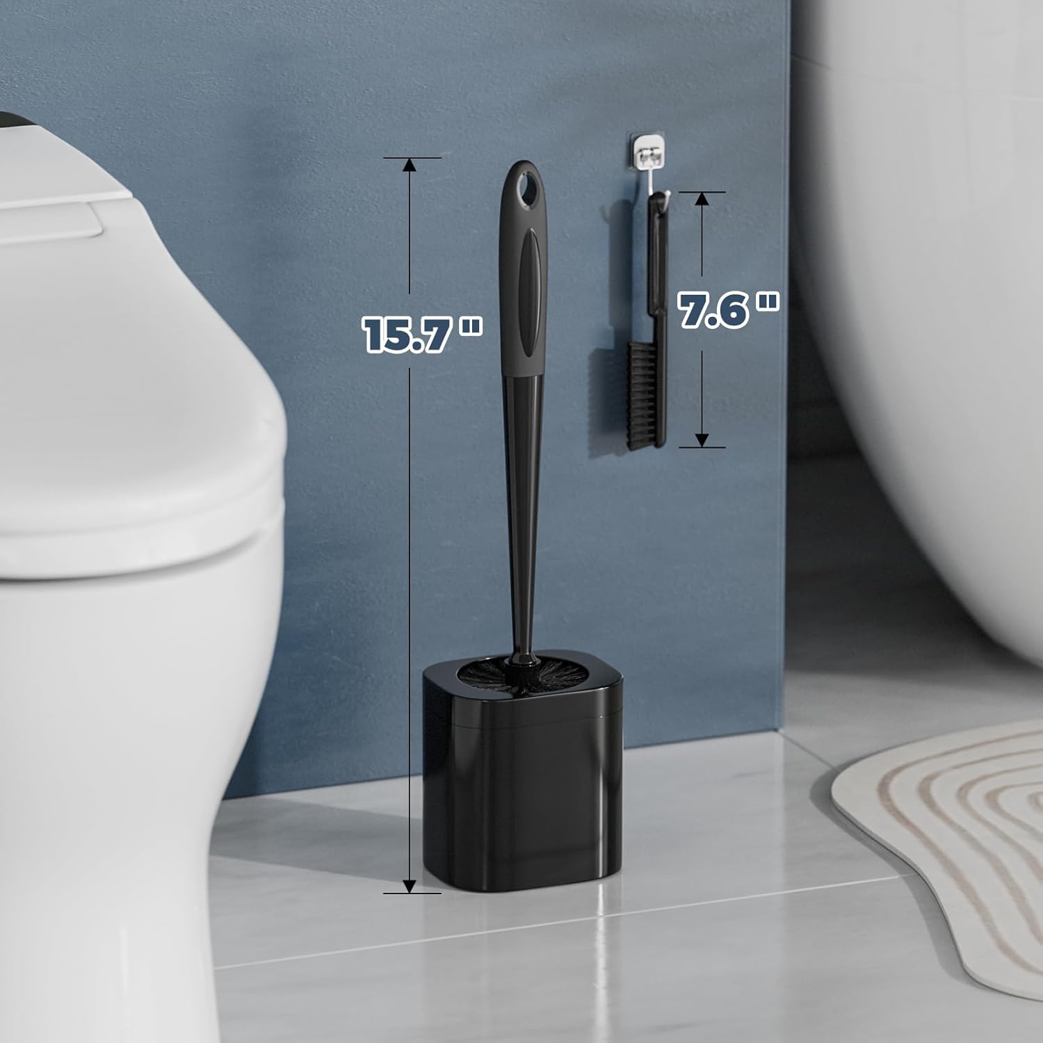 Toilet Brush, 3 Pack Toilet Brush and Holder Set Bathroom Accessories, Toilet Bowl Brush and Holder