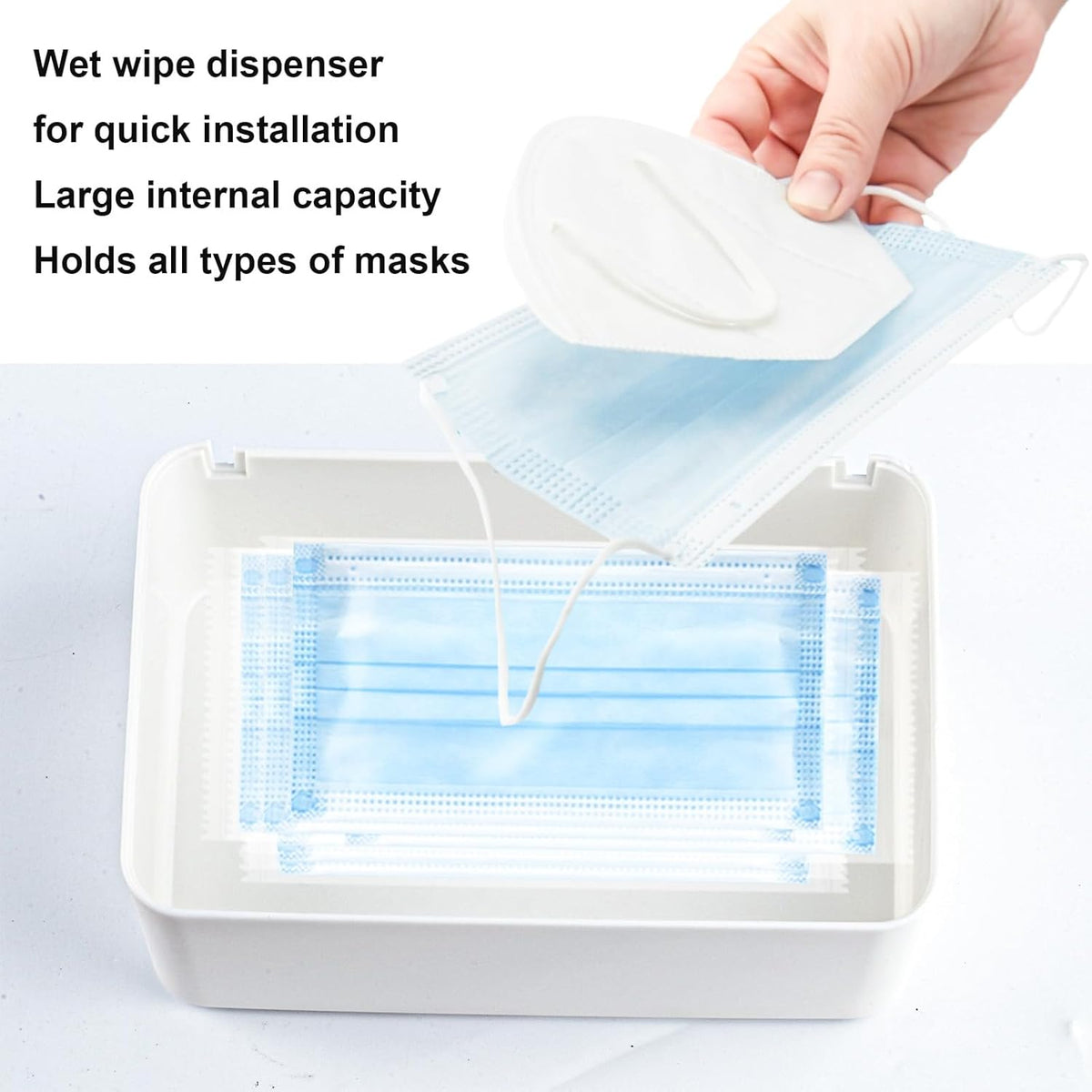 2Pcs Diaper Wipes Dispenser, Refillable Wipe Container, Wipe Container with Sealing Design Lid
