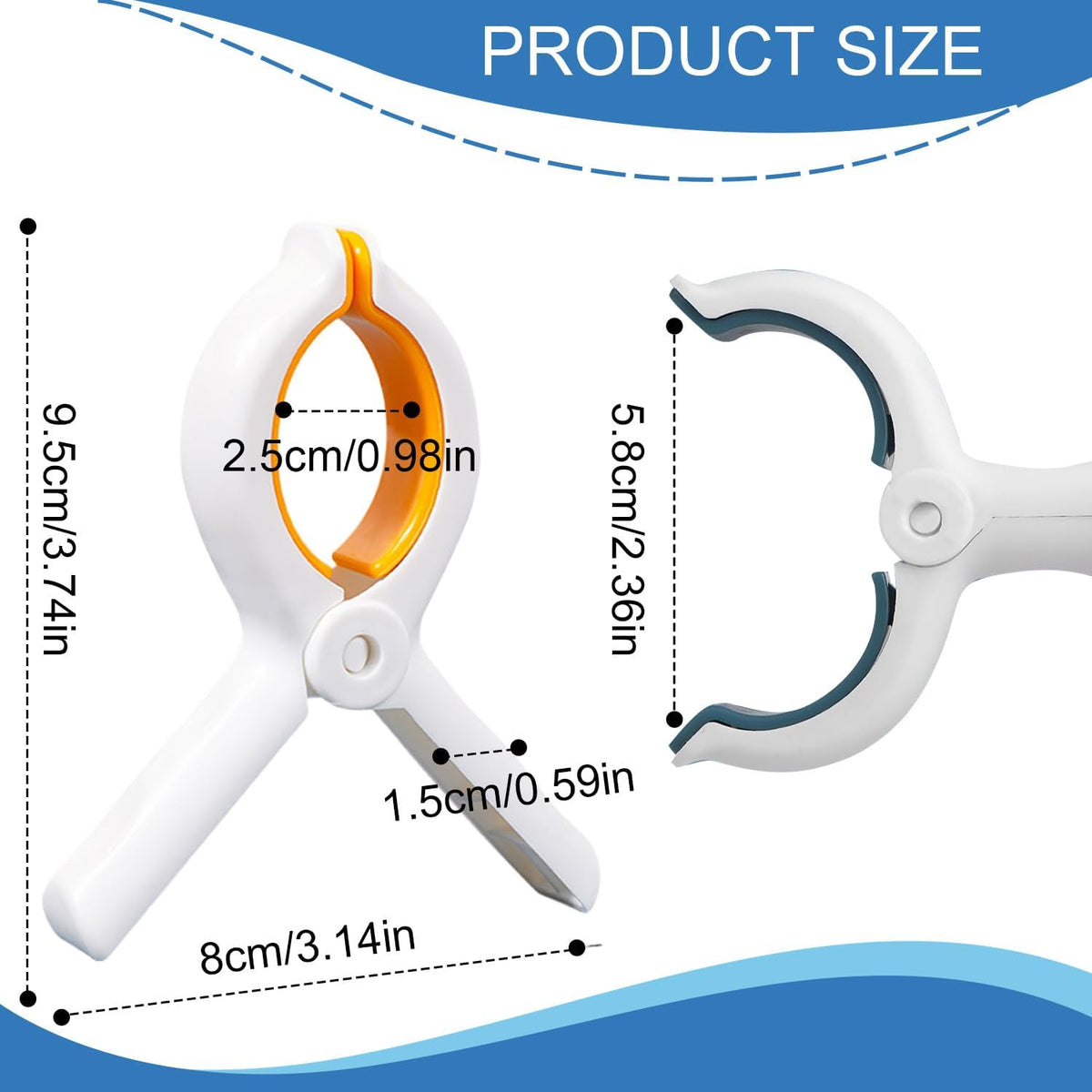 3.7 Inch Towel Clips for Beach Chairs 6 Pack,Beach Towel Clips Great Hold Durable,Durable