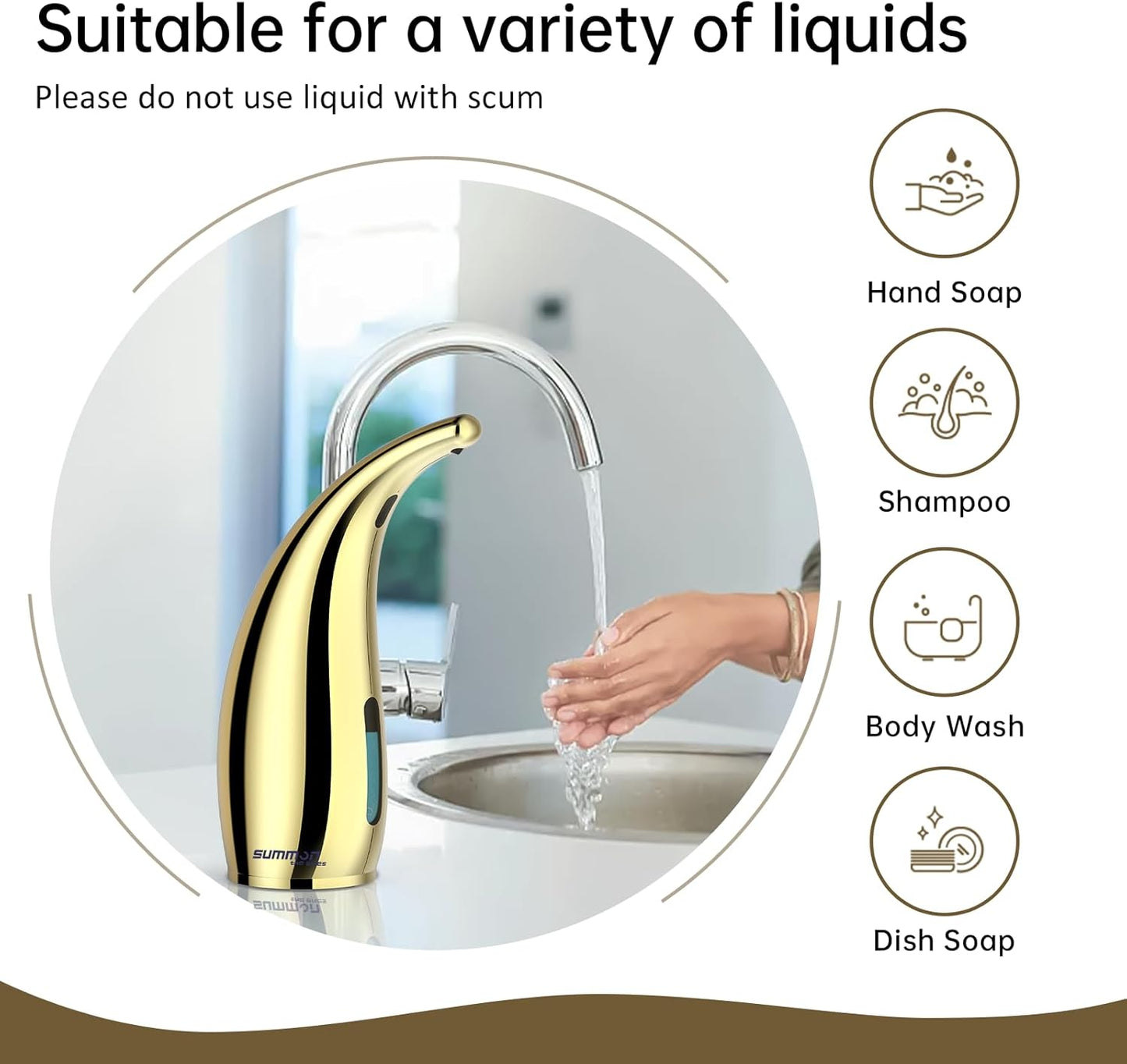 Automatic Liquid Soap Dispenser,300ML Touchless 4 Gear Adjustable,Countertop Electric Battery