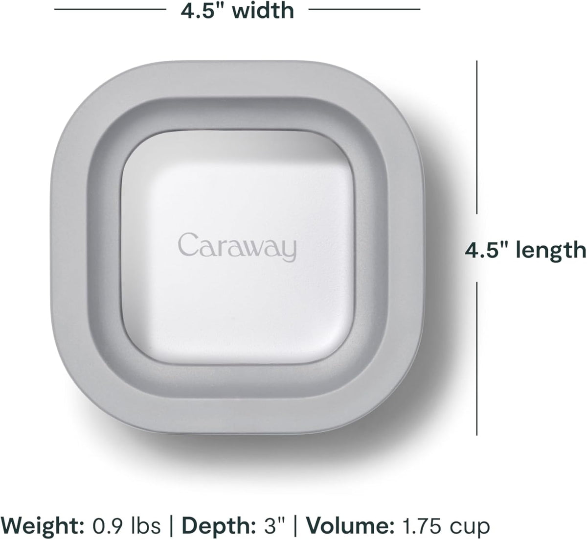 Caraway 2pc Glass Food Storage Set - 1.75 Cup Food Containers (2) - Non-Toxic Ceramic-Coated Glass