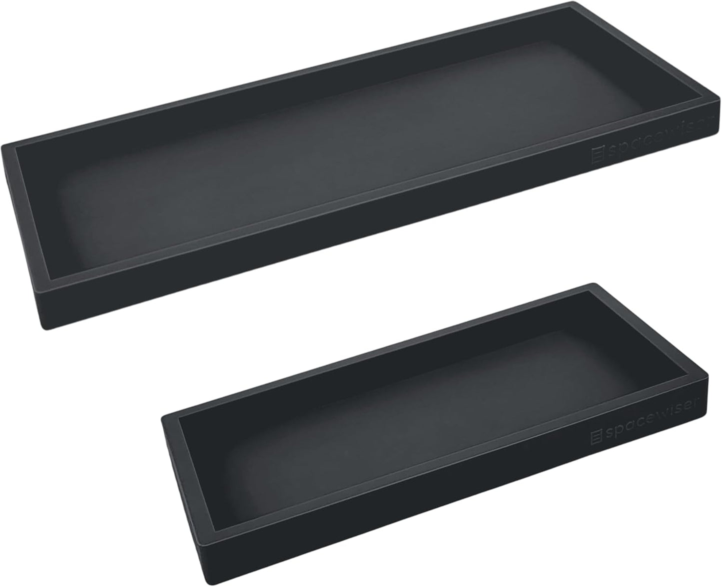 Countertop and Vanity Tray - 2 PC (11” and 7”) Shatterproof Silicone Kitchen and Bathroom Trays for