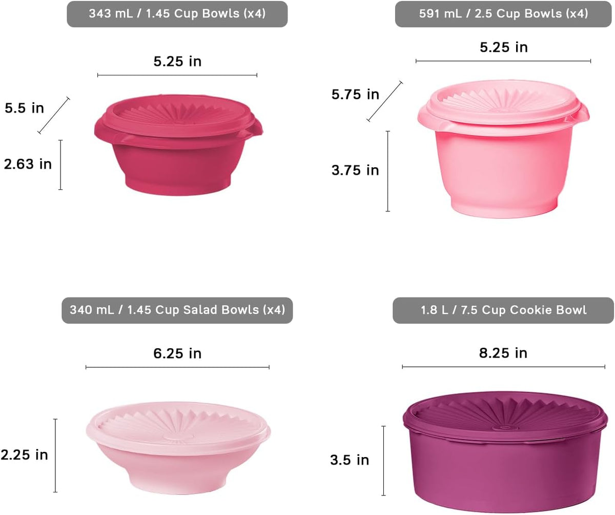 Tupperware Heritage Collection, New 36 Piece Food Storage Container Set in Vintage Pink, Dishwasher