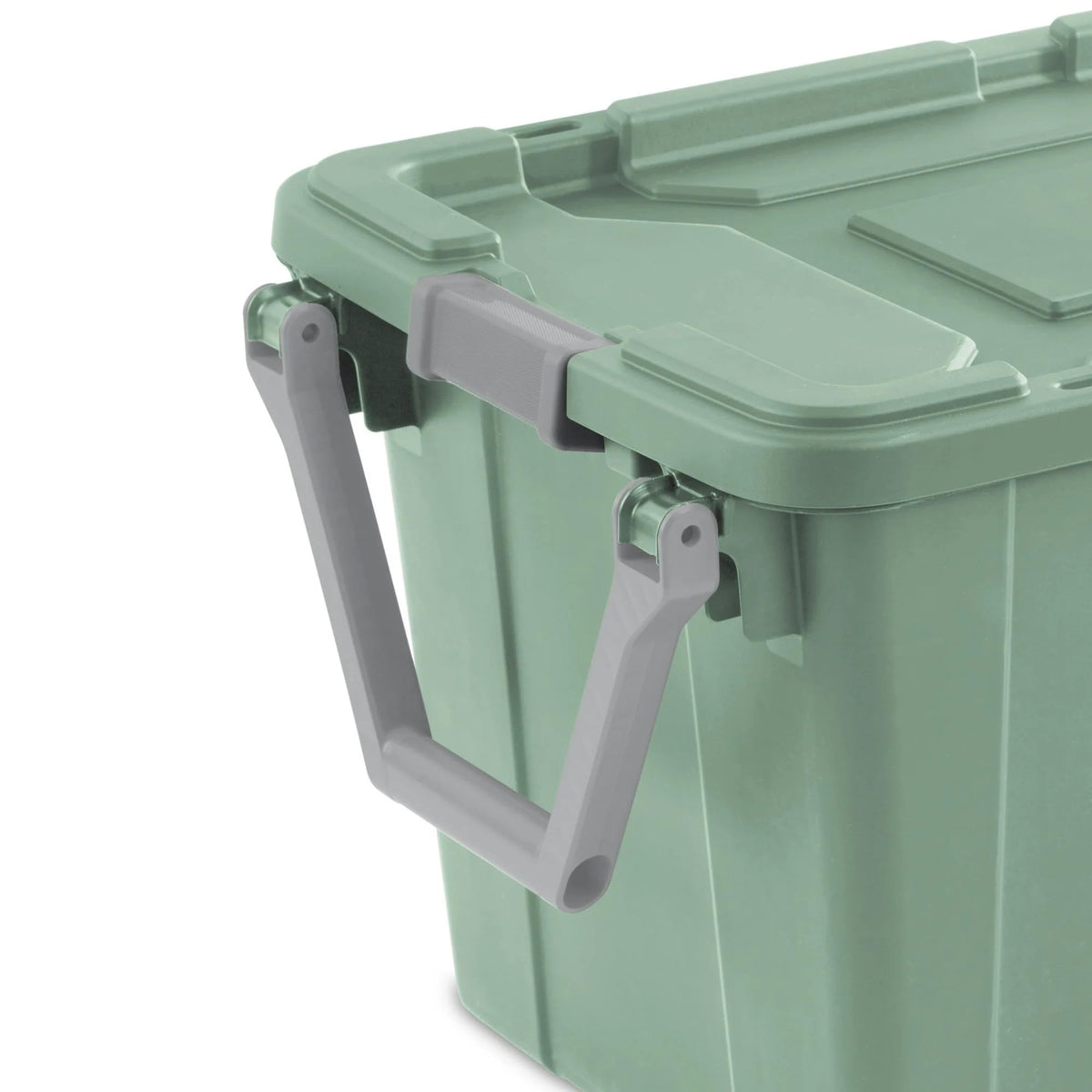 Ratiyae 40 Gallon Wheeled Industrial Tote, Rugged Plastic Storage Bin, Latch Lid, Light Green, 2