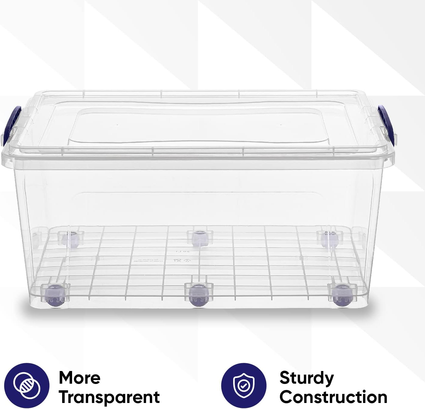 Superio Storage Bins with Lids, Clear Plastic Containers for Organizing, Stackable Totes, BPA Free