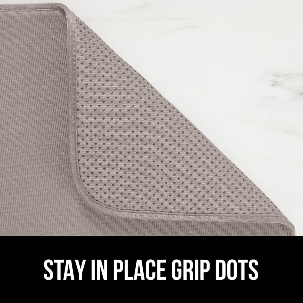 GORILLA GRIP Ultra Water Absorbent Microfiber Dish Drying Mat, Quick Dry Thick Mesh, Slip Resistant