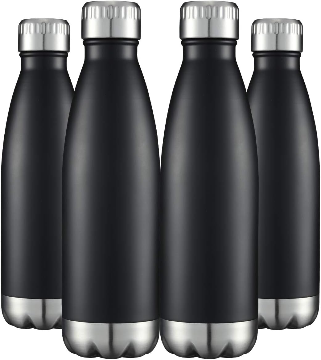 HASLE OUTFITTERS 17oz Stainless Steel Water Bottles Bulk, Vacuum Insulated Water Bottles Double