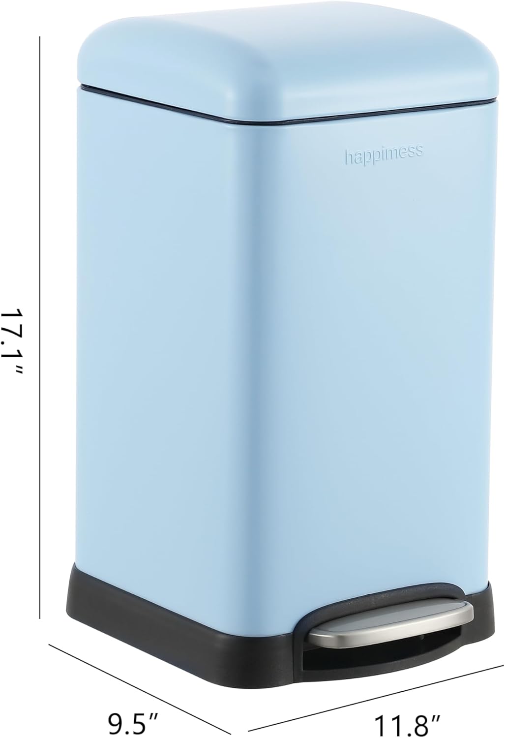 happimess HPM1012H Betty Retro Mini 3.2-Gallon Step-Open Trash Can, Fingerprint Resistant, Modern