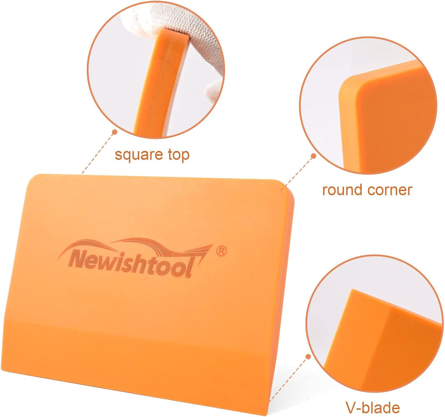 NEWISHTOOL Soft Silicone Small Squeegee for Vinyl, 2 PCS PPF Tools Window Tinting V-Blade Scraper