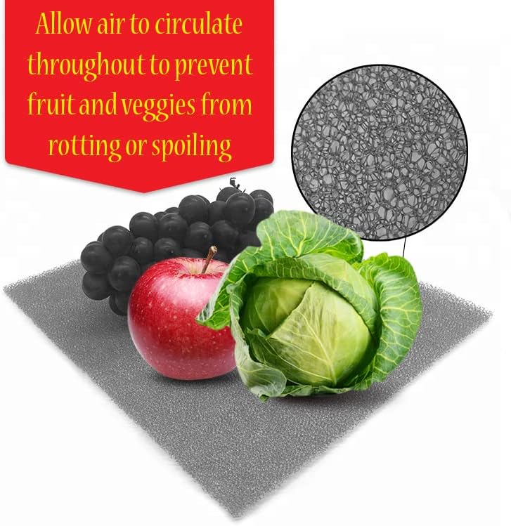 Dualplex® Fruit & Veggie Life Extender Liner for Fridge Refrigerator Drawers, 12x15 Inches (4 Pack)