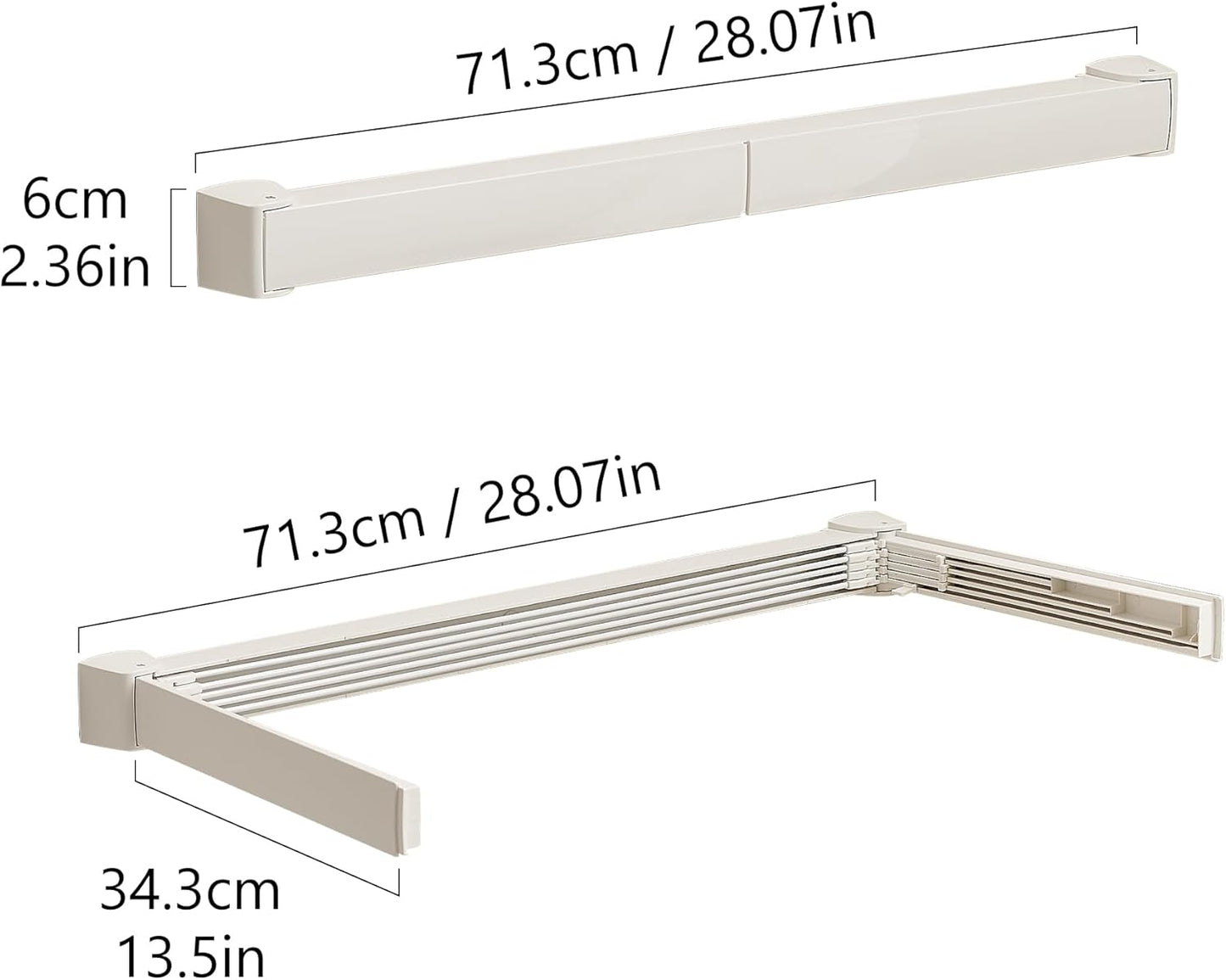 JOOM Laundry Drying Rack Collapsible, Wall Mounted Drying Rack, Clothes Drying Rack, Retractable
