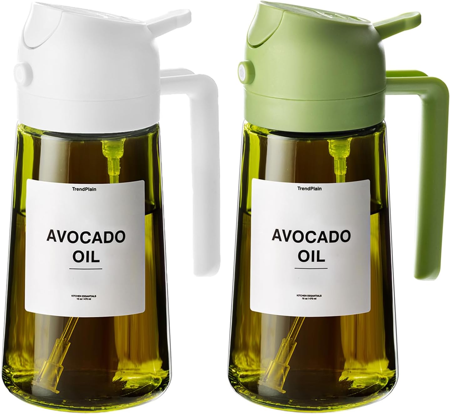 TrendPlain - 16oz Olive Oil Dispenser for Kitchen - 2 in 1 Olive Oil Dispenser and Oil Sprayer