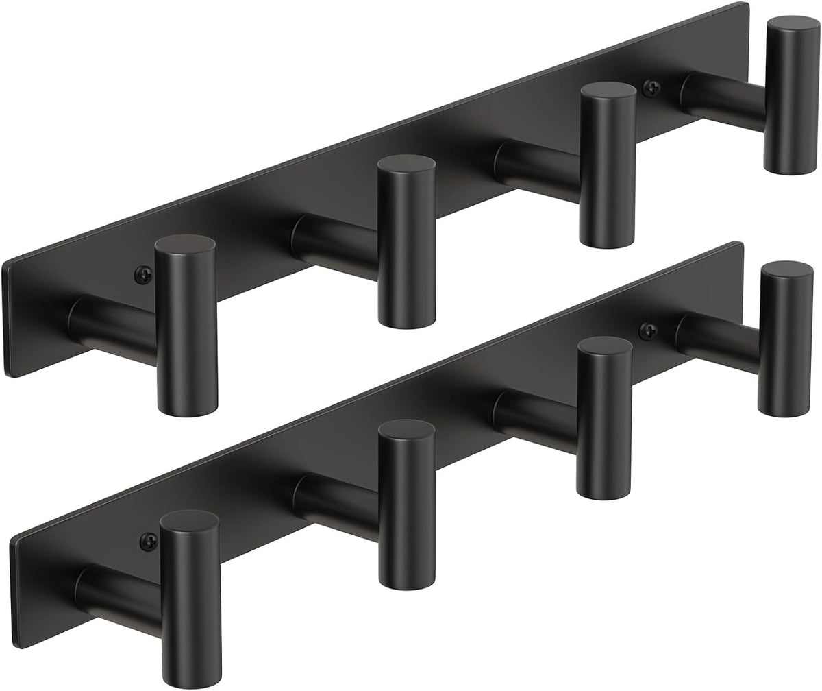 PMMASTO Coat Rack Wall Mounted, 4 "T Shaped Wall Hooks for Hanging, Heavy Duty Stainless Steel Coat