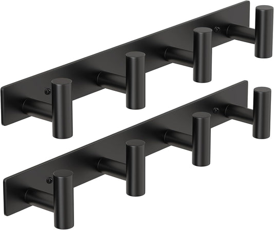 PMMASTO Coat Rack Wall Mounted, 4 "T Shaped Wall Hooks for Hanging, Heavy Duty Stainless Steel Coat