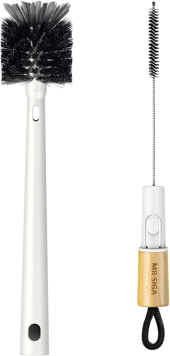 MR.SIGA Water Bottle Brush and Straw Cleaner Brush, Long Handle Bottle Cleaner Brush, 2 in 1 Bottle