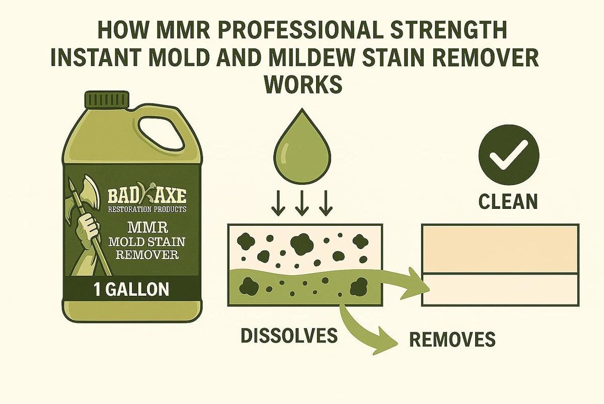Bad Axe MMR Instant Mold Stain and Mildew Stain Remover - Professional Strength, Contractor Grade