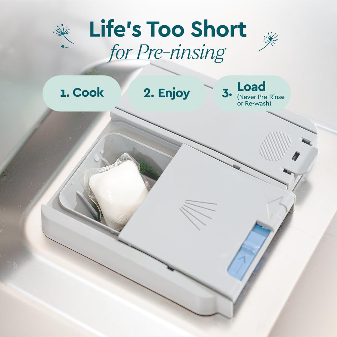 Puracy Dishwasher Pods, Natural Dishwasher Detergent, Free & Clear Dish tabs - Enzyme-Powered, Spot