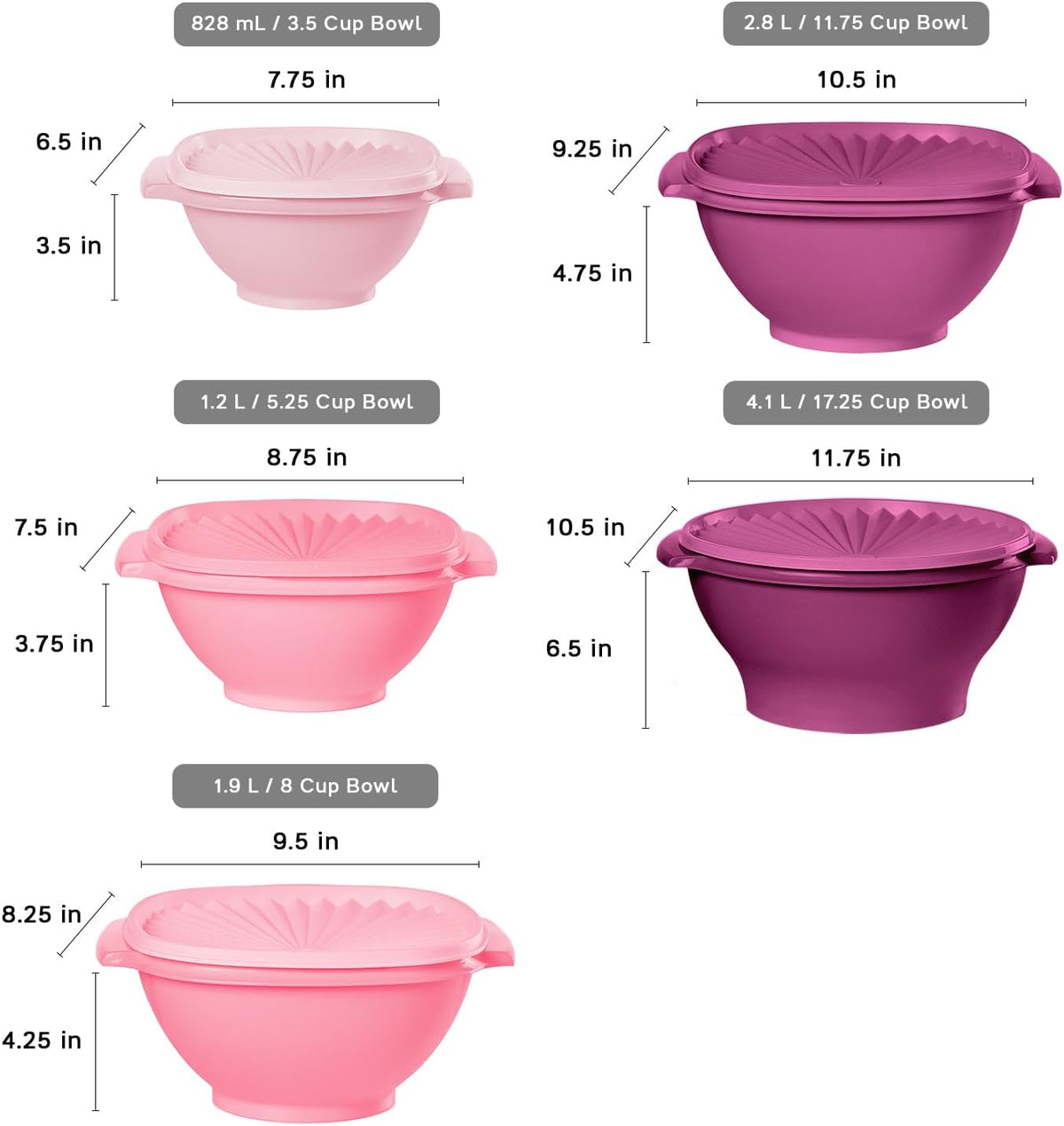 Tupperware Heritage Collection, New 10 Piece Food Storage Container Set in Vintage Pink, Dishwasher