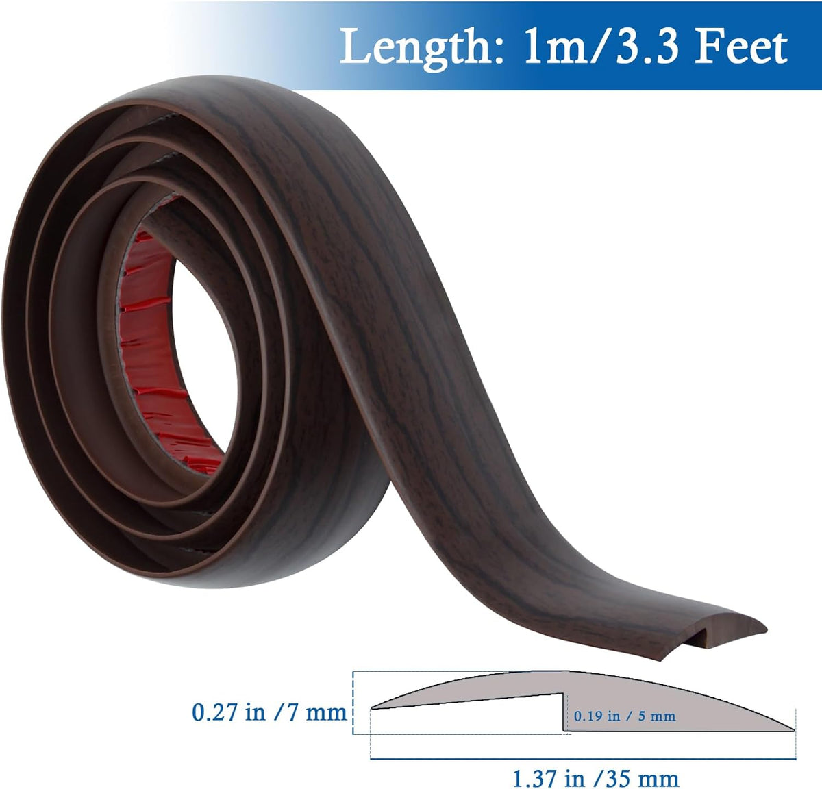 Floor Transition Strip Self Adhesive Carpet & Flooring Transitions Edging Trim Strip PVC Threshold