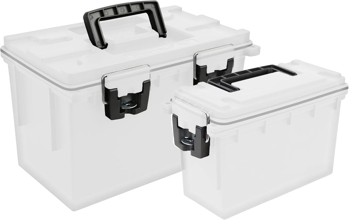 Sheffield 12722 Storage Bins With Lids, 2-Pack Stackable Storage Bins, Made in USA, Lockable and