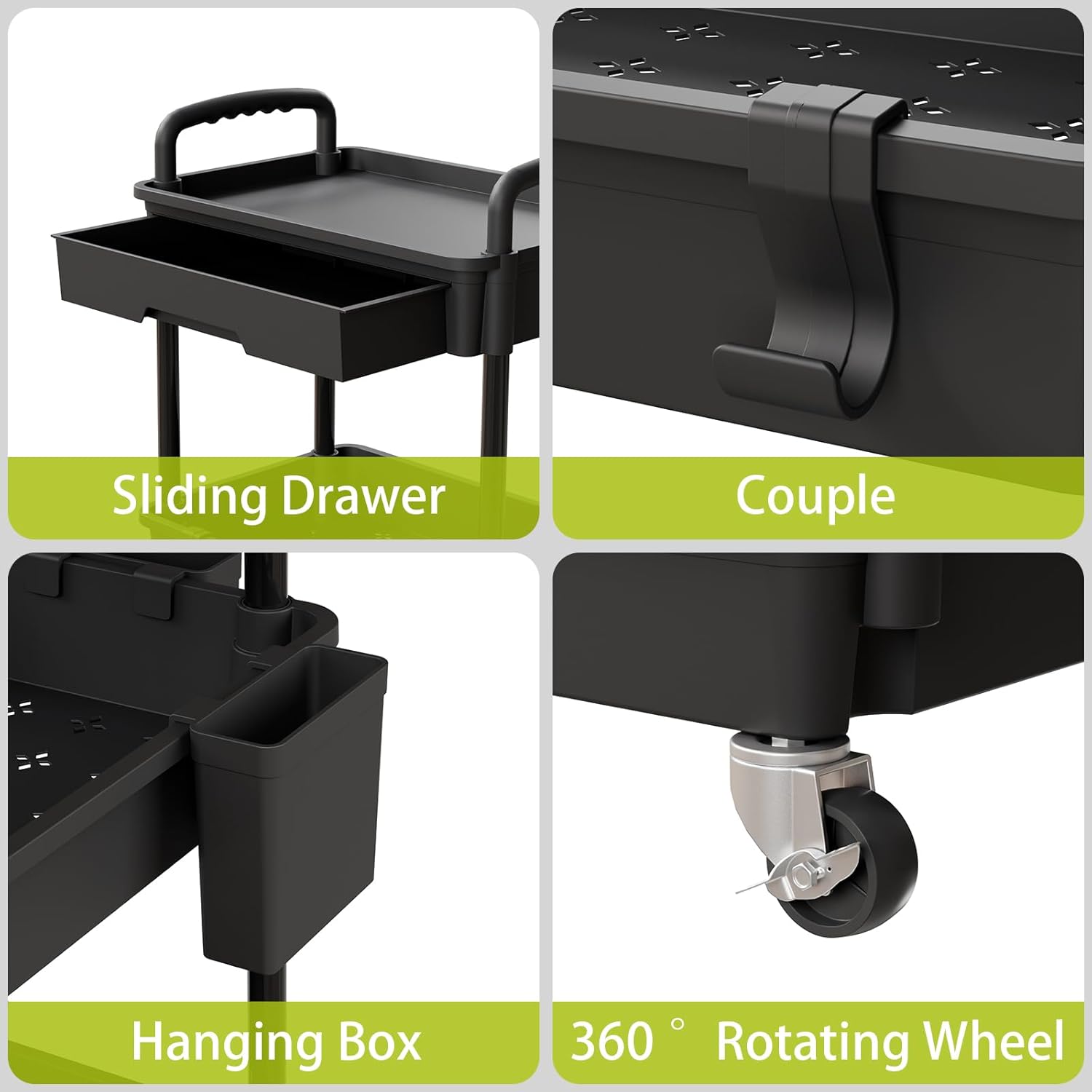 3 Tier Rolling Cart Organizer,Laundry Room Bathroom Organizers and Storage Office Shelves Mobile