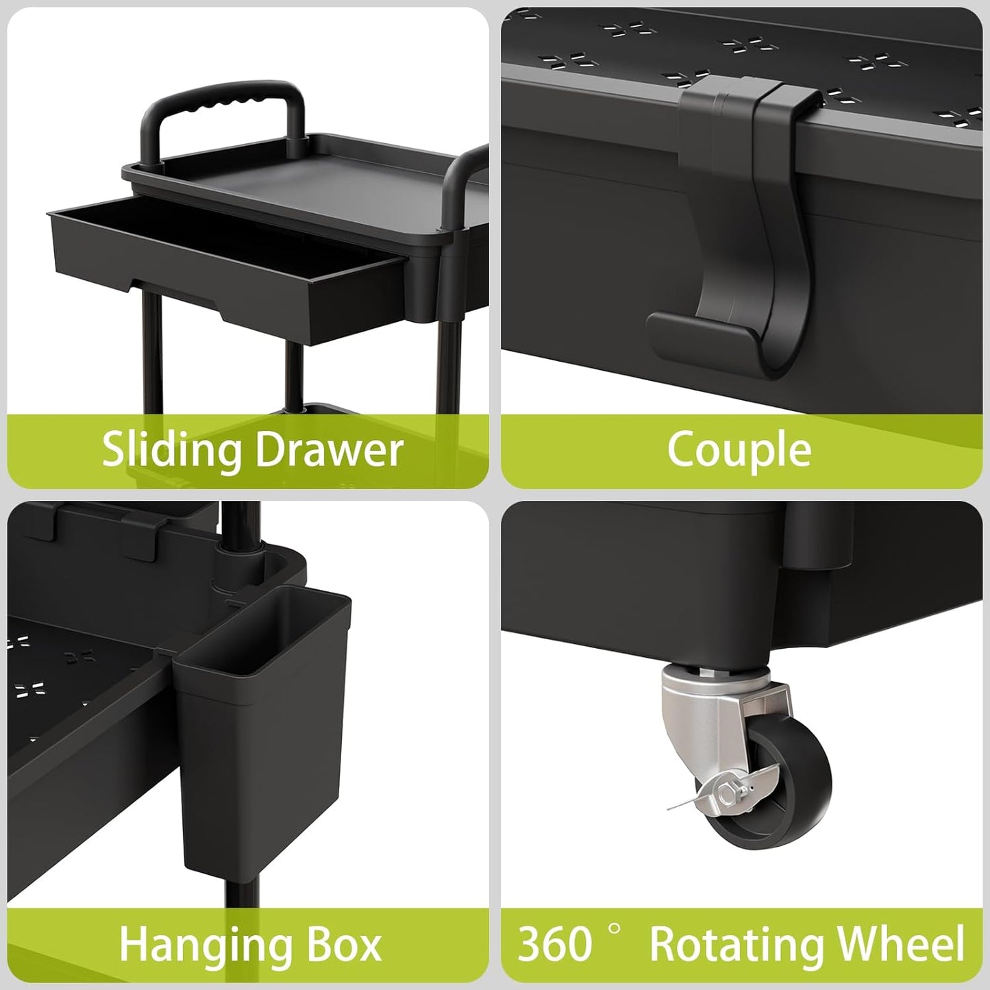 5 Tier Rolling Cart Organizer,Bathroom Cart Organizers with Wheels Laundry Room Organization Mobile