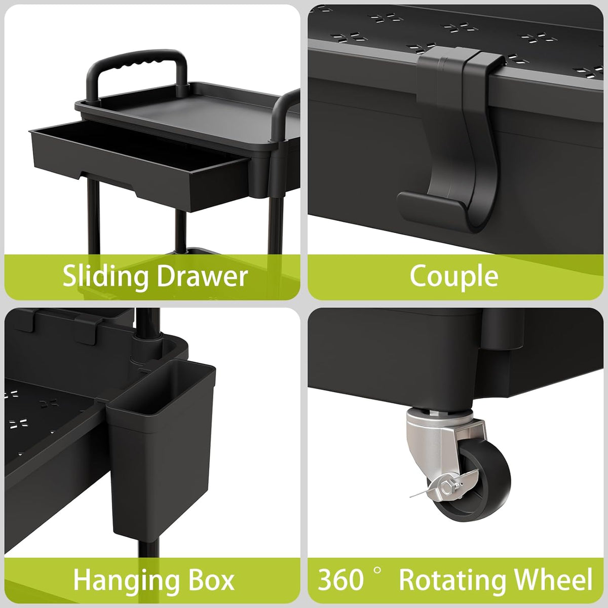 5 Tier Rolling Cart Organizer,Bathroom Cart Organizers with Wheels Laundry Room Organization Mobile