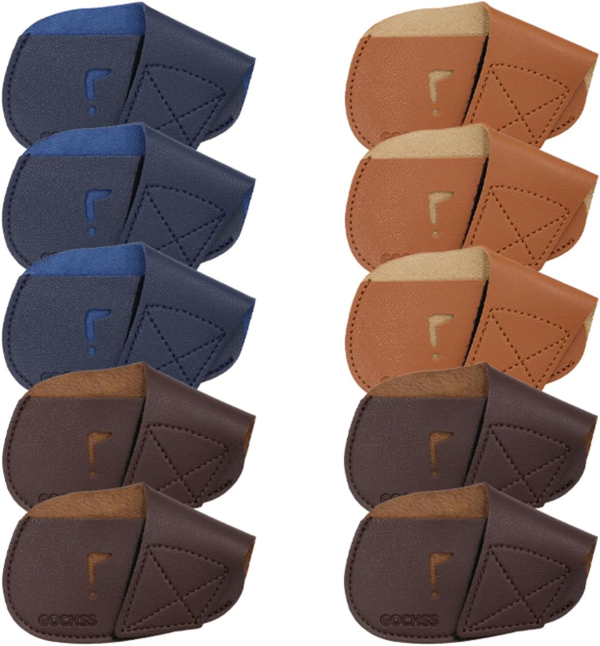 I Golf Iron Headcovers 10pcs PU Fit Both Right-Handed Clubs Golf Club Protector for Titleist
