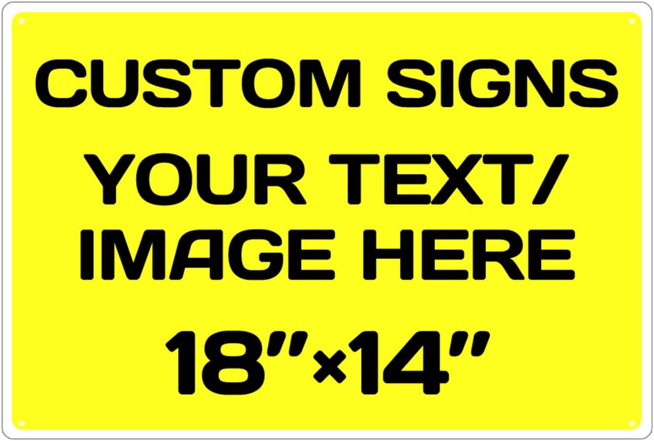 Repaly Personalized signs,Aluminum Weatherproof Metal Sign Multiple Sizes Custom Personalized Text