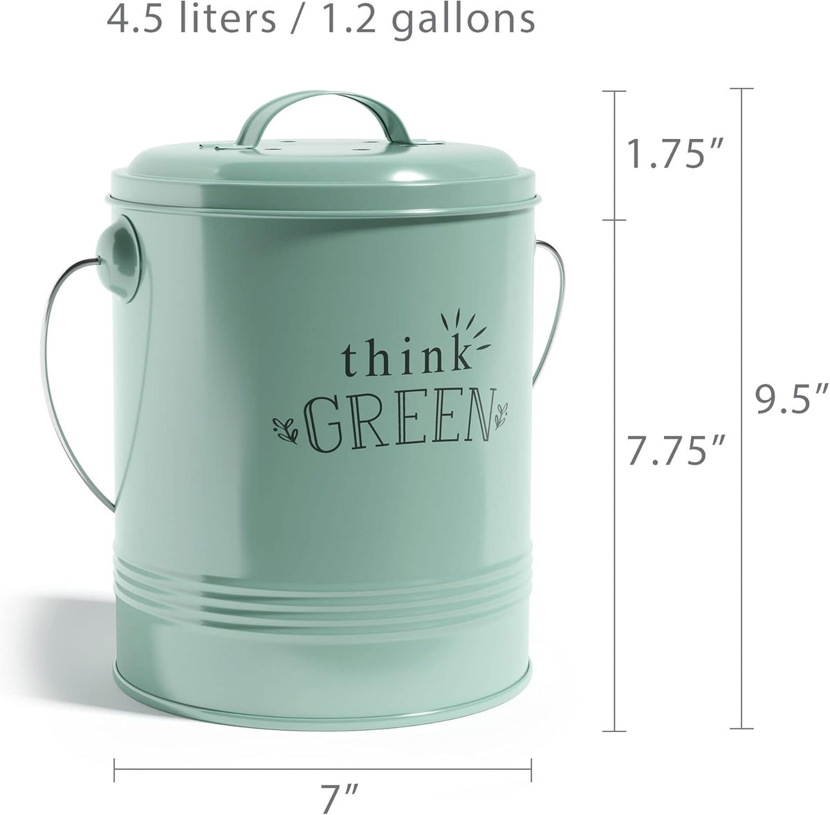 Barnyard Designs Compost Bin for Kitchen Counter - 1.2 Gallon Countertop Composter with Extra