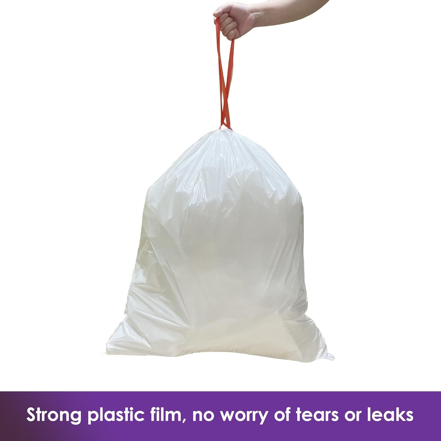 13 Gallon Tall Kichen Trash Bags, Lavender Scented 200 Count Drawstring Garbage Bags
