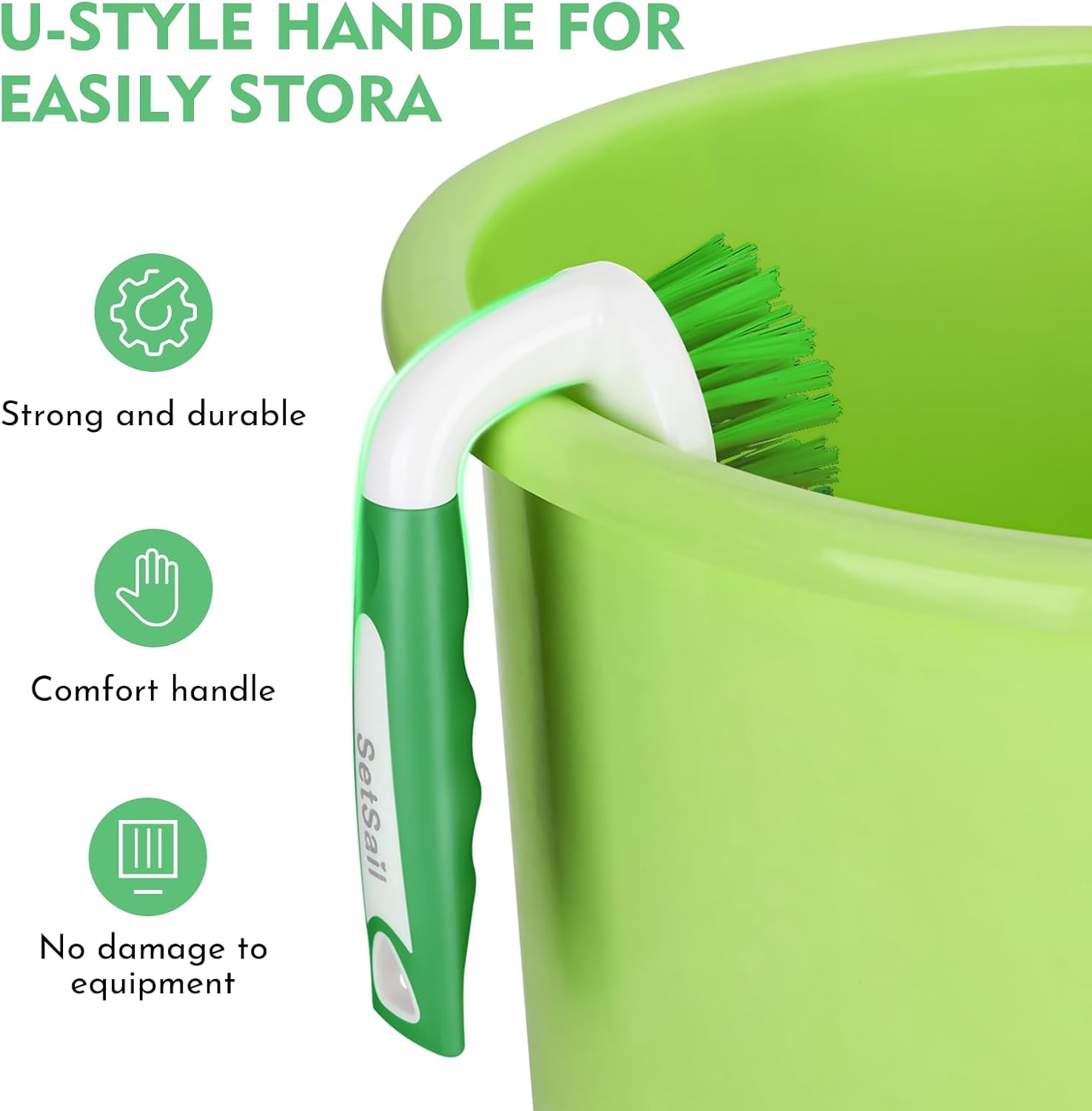 SetSail Scrub Brush, Heavy-Duty Scrub Brushes for Cleaning with Stiff Bristles Cleaning Brush for