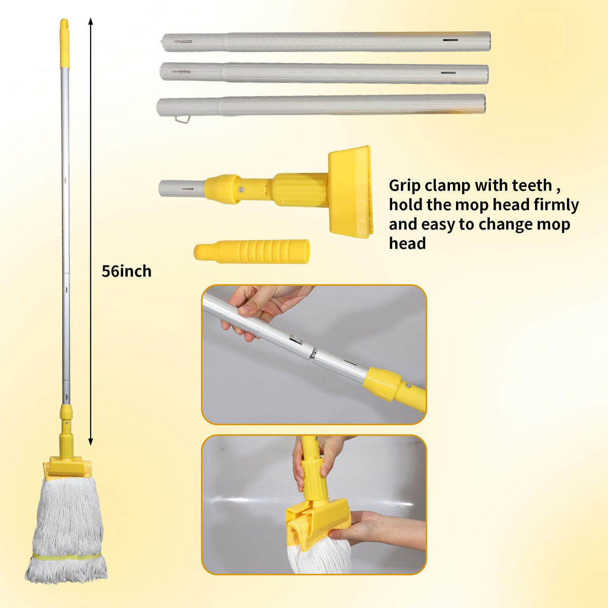 Midoneat Mop Bucket with Wringer, 22 Qt (5.5 Gallon), Wheels,Floor Cleaning
