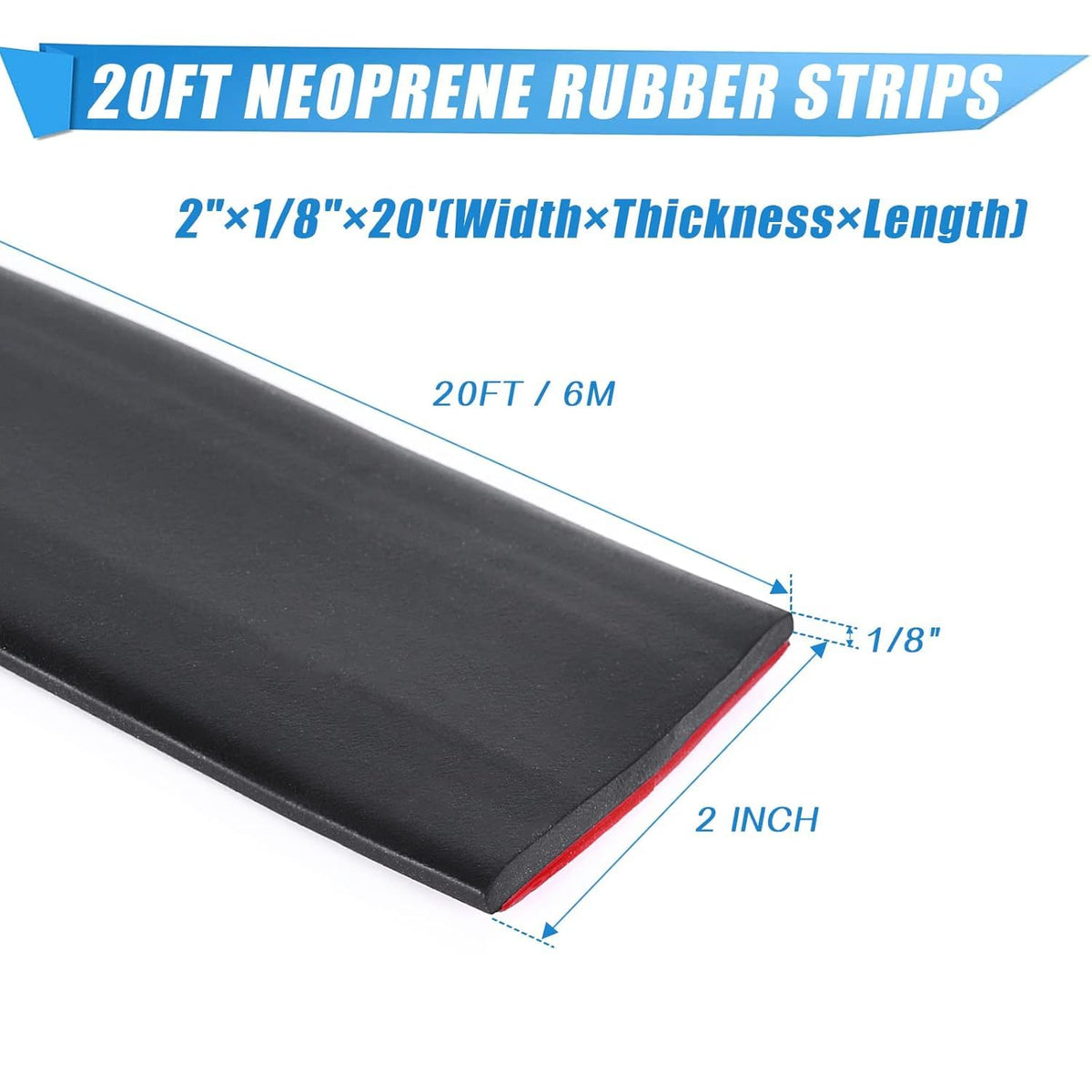 Neoprene Rubber Strips Self Adhesive Sheets, Rolls & Strips with Adhesive Backing Rubber Pads Self