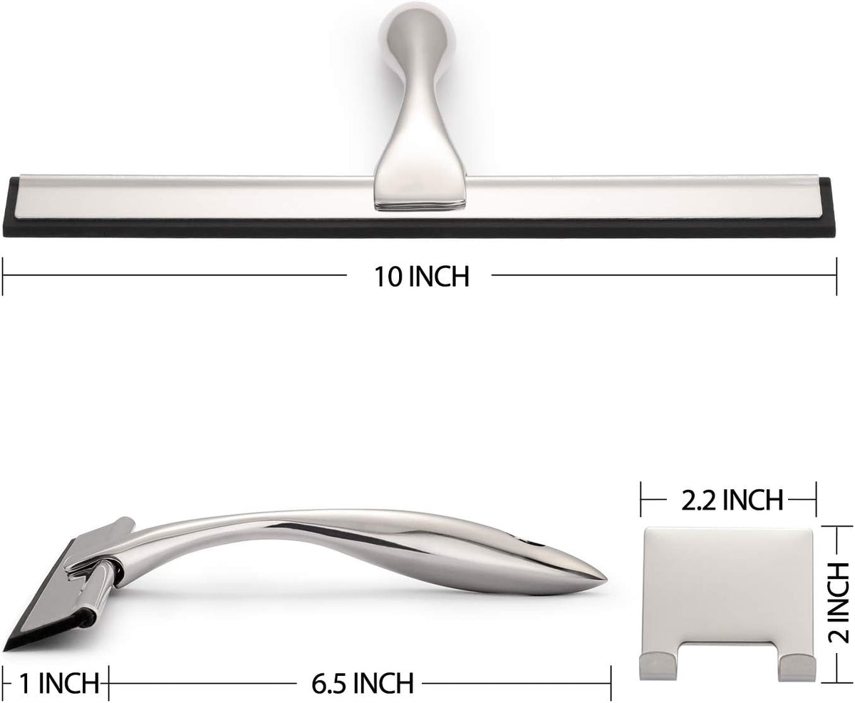 Hiware All-Purpose Shower Squeegee for Shower Doors, Bathroom, Window and Car Glass - Stainless
