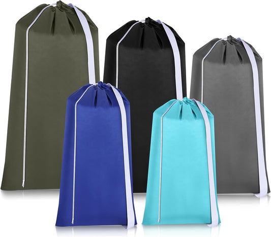 10 Pcs Nylon Extra Large Laundry Bag with Strap Travel Laundry Bags with Drawstring Closure