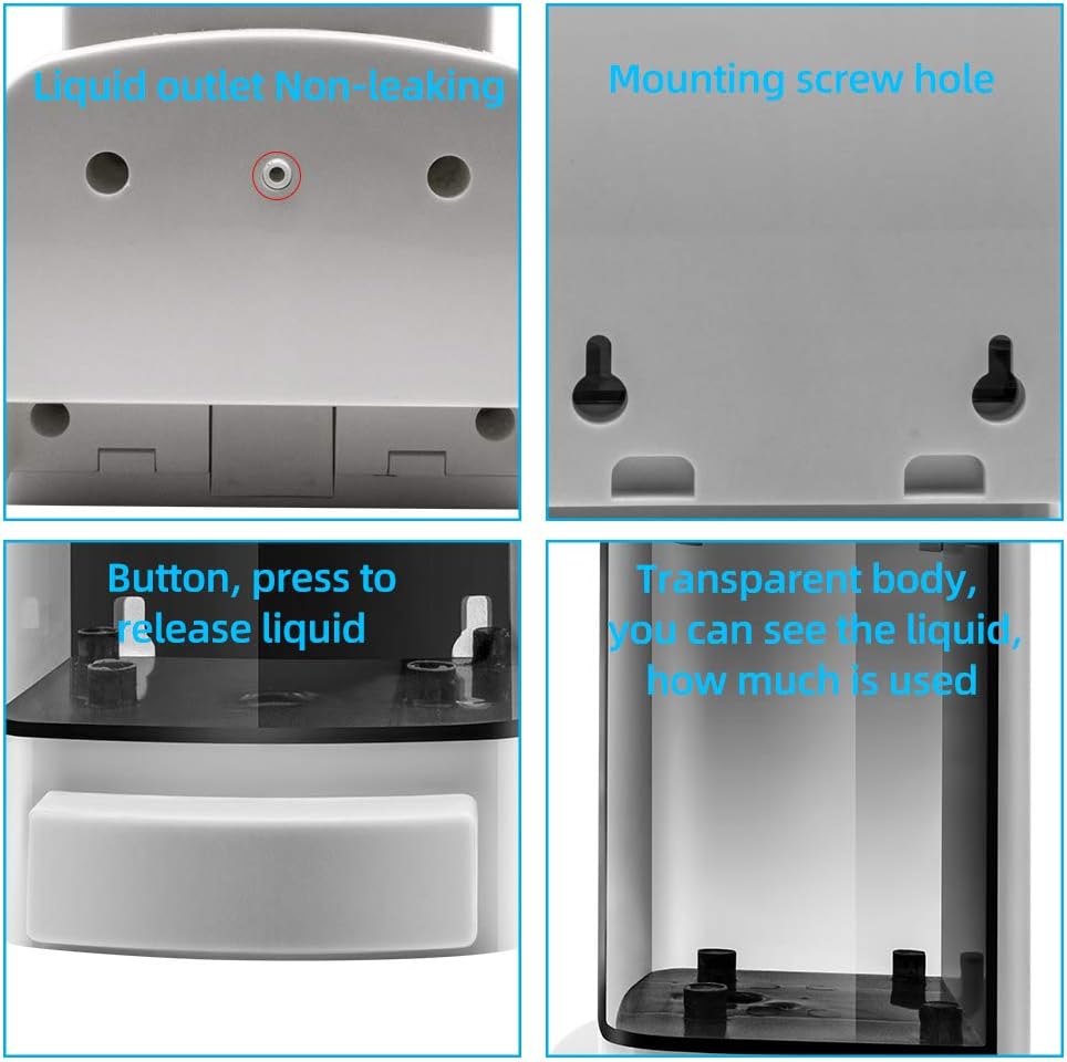 Soap Dispenser Wall Mount, 1000ML Commercial Manual Soap Dispenser Wall Mounted for Bathroom