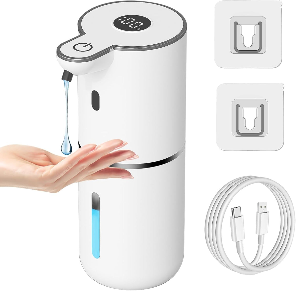 Automatic Liquid Soap Dispenser Touchless, USB Rechargeable Smart Hand Soap Dispenser, 6-Level