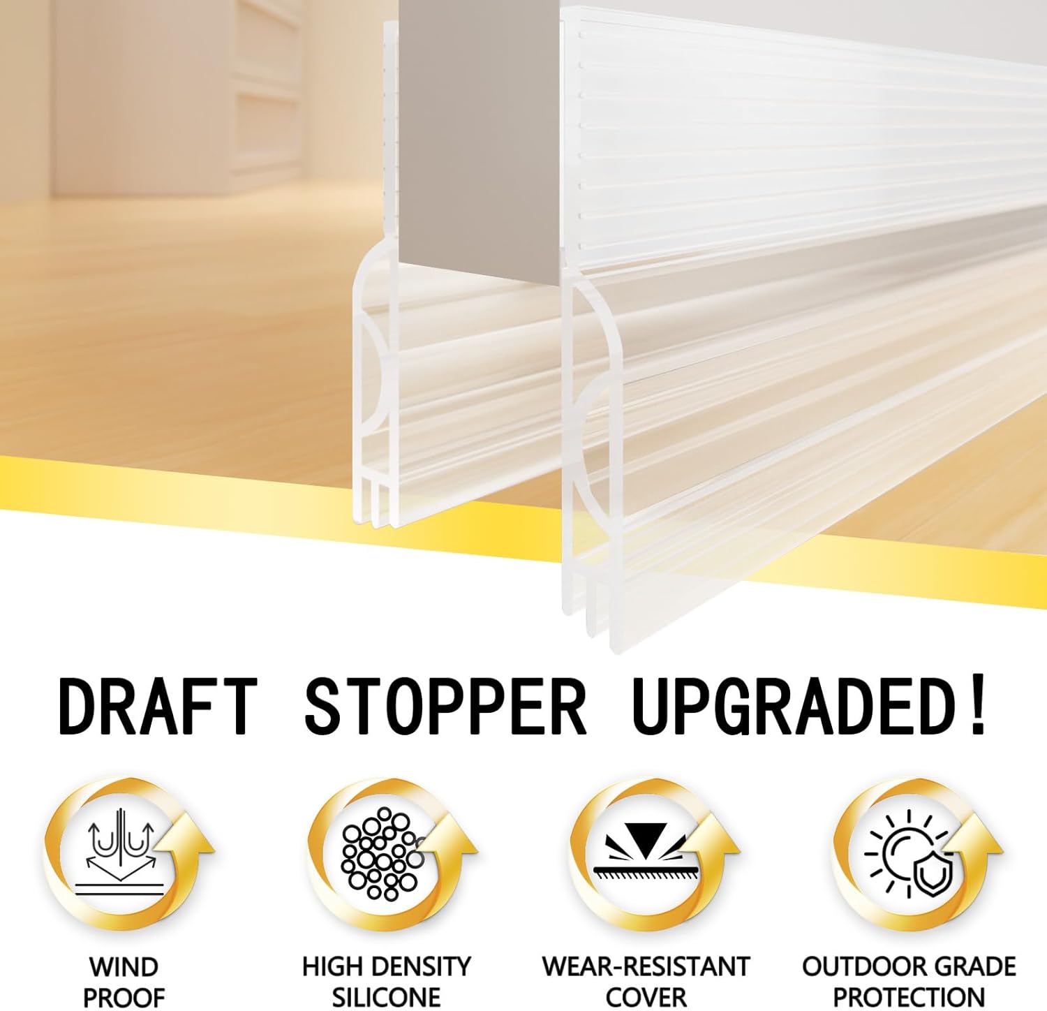 Door Draft Stopper,Door Sweep for Bottom of Door,Weather Stripping Door Seal Draft Guard Blocker