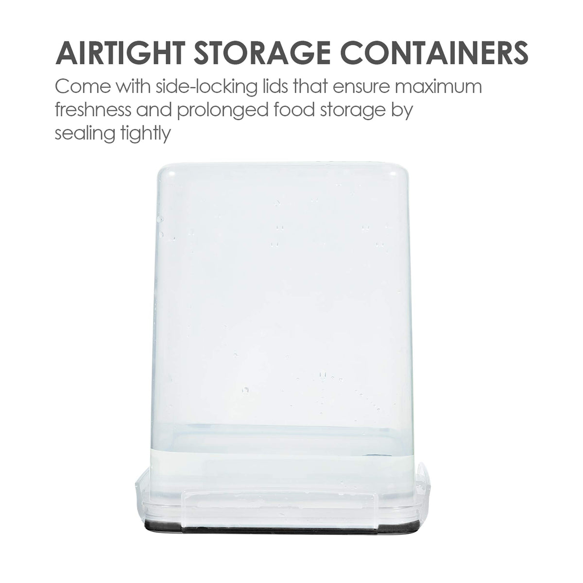 Vtopmart 5.2L Flour Sugar Storage Containers, 4 PCS, Black