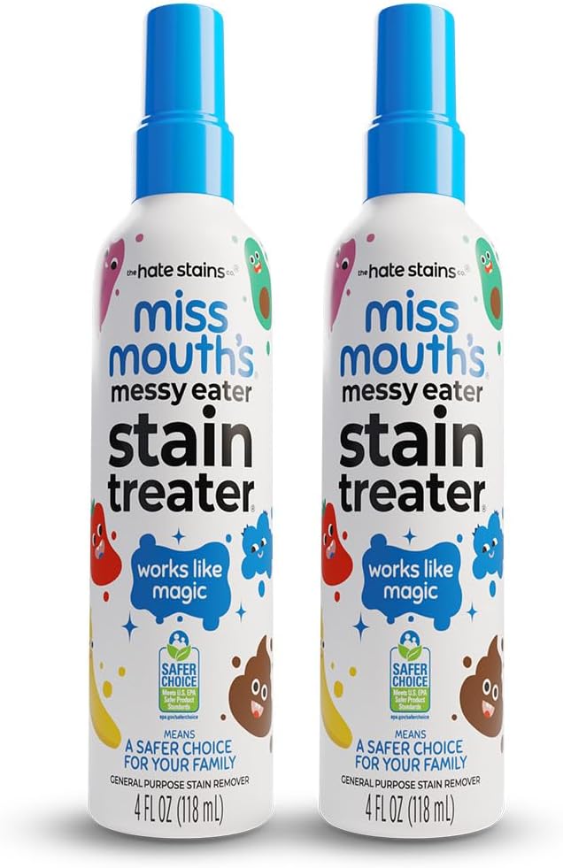 Miss Mouth's Messy Eater Stain Treater Spray - 4oz 2 Pack Stain Remover - Newborn & Baby Essentials