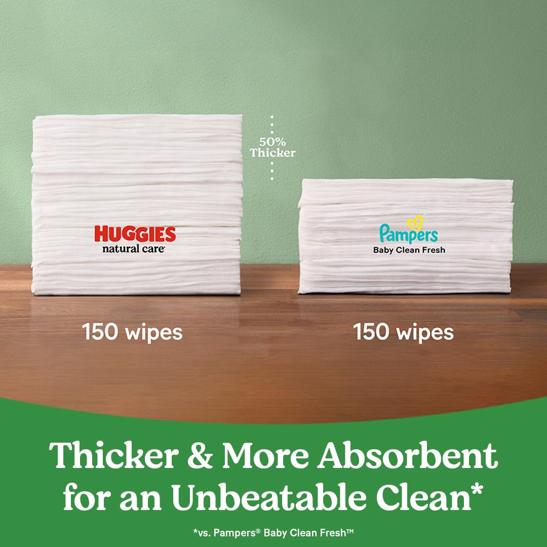 Huggies Natural Care Sensitive Baby Wipes, Unscented, Hypoallergenic, 99% Purified Water, 2 Refill