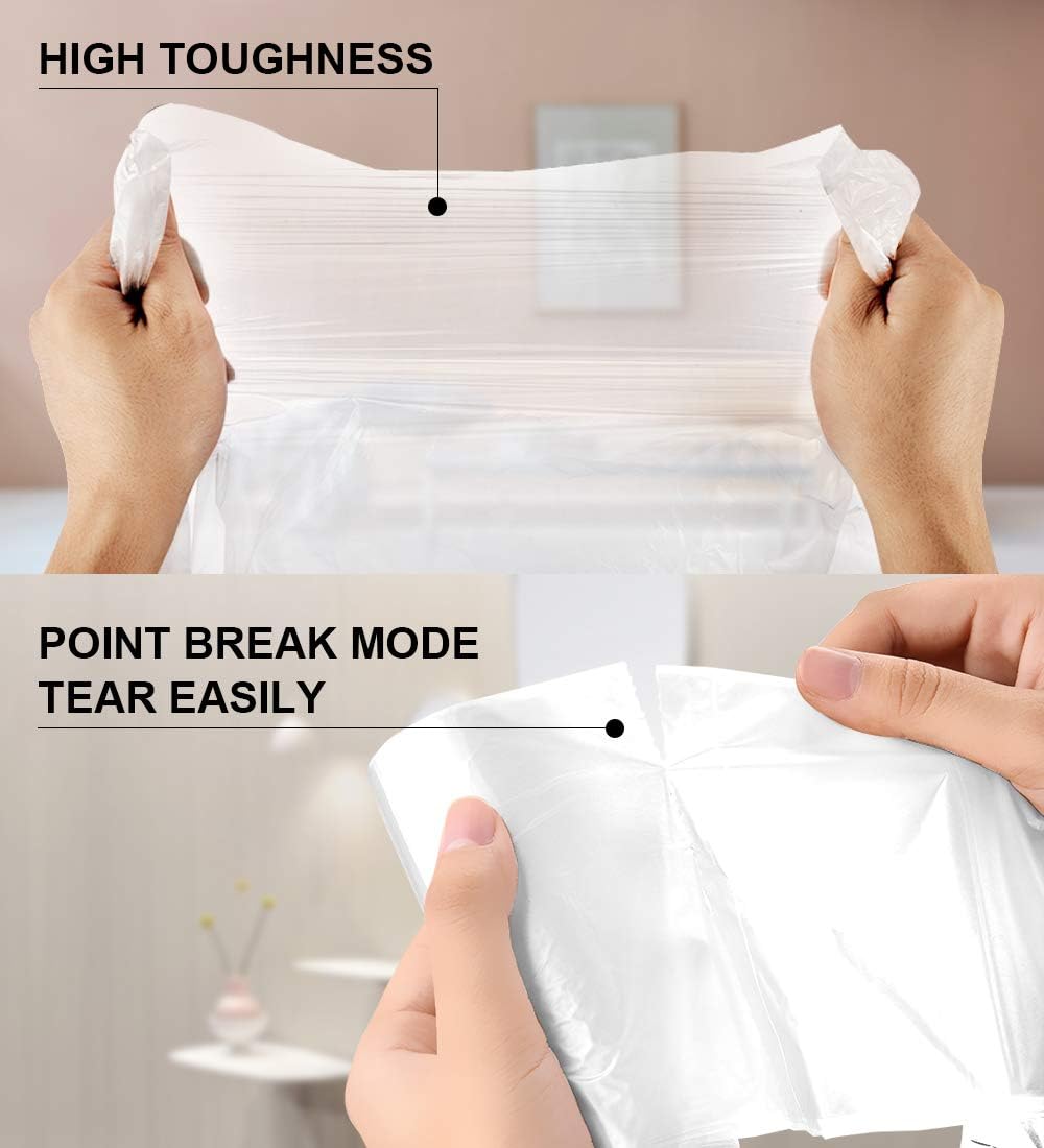 FORID 13 Gallon Trash Bags - Clear Plastic Garbage Bags Medium Tall Trash Can Liners for Kitchen